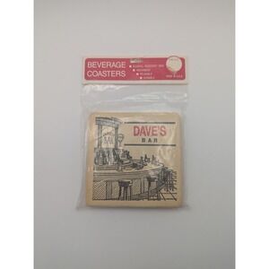Vintage Maude Corp Daves Bar Beverage Coasters Absorbent Reusable Made in USA‎